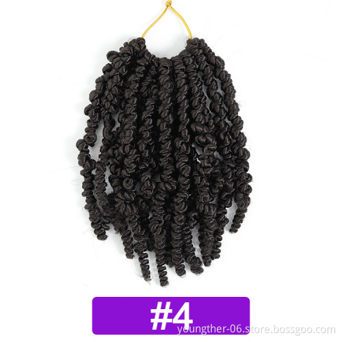 Pre-looped Spring Passion Fluffy Bomb Twists  Synthetic Bomb Twist Crochet Hair Extensions Pre Spring  Braiding Hair